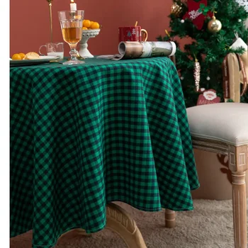 Ümmargune Laudlina laual Roheline Ruuduline Kohvi Tabel elutuba Laudlinad jõuluehe Dinning Tabelid Hõlmavad Mantel