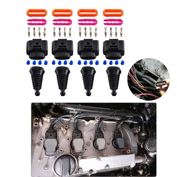 4 Set Süütepool Juhtmestiku Pistik Pistik Remont Komplekt Audi A4 A6 A8 Golf Auto Süütepool Pistiku Asendamine 1J0998724