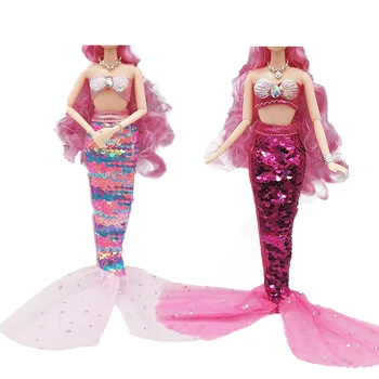 2 Sätestatud Nukk Cosplay Riided Sarnane Muinasjutt Merineitsi Saba Pulm Kleit Kleit Osaline Komplekt Barbie Nukk DIY Kingitus