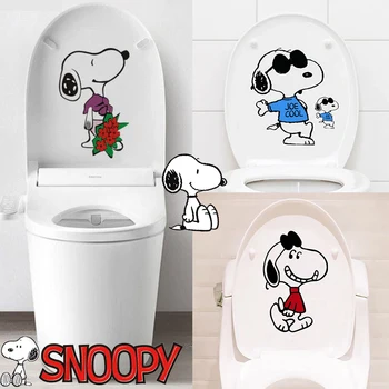 Cartoon Kawaii Snoopy Wc Kleebised Loominguline Veekindel Home Art DIY Vannituba Teenetemärgi isekleepuvad Decal Decor Tarvikud