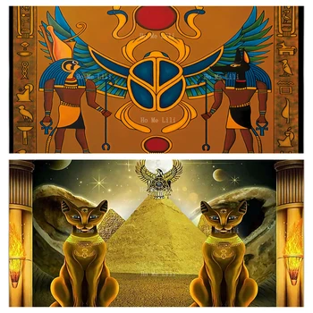 Kaitsjad Püramiidid Kassid Ja Piirded, Vana-Egiptus Mitte Tõsta Lapp Vaip, Mille Ho MeLili Kodu Kaunistamiseks