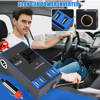 1500W Car Power Inverter 12V 24V To 220V Multifunktsionaalne 4 USB Pesa Laadija Adapter Converter