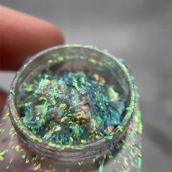 Opaal Crystal Sillerdav Küünte Pulber Aurora Glitter Helbed Holograafiline Litrid Küünte Art Paillette Sümfoonia Nail Art Glitter FT203