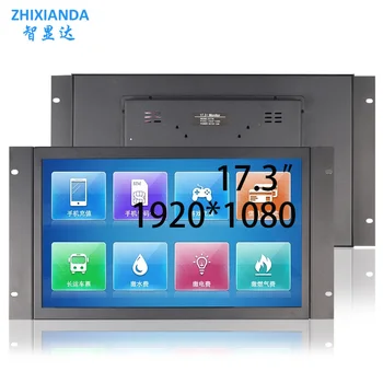 ZHIXIANDA 17.3 Inch 1920x1080 Avatud Raam Mahtuvuslik/Vastupidava Puutetundliku Ekraani Tööstus-Klassi LCD Monitor DVI-VGA-HDMI-USB