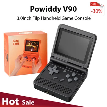 Powkiddy V90 3.0 Tolline IPS Ekraan Retro Video Mängu Konsool Avada Allikas PS1 Mini Kaasaskantav Handheld mängukonsooli 64G 15000Games