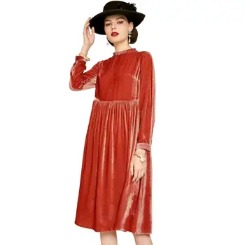 Korea streetwear naiste mood kleit,Elegantne pikk varrukas samet kleit Stiilne office lady vintage veluur kleidid pool vestidos