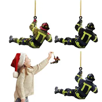4TK Jõulud Tuletõrjuja Kaunistused Jõulupuu Tuletõrjuja 2D Akrüül Rippuvad Kaunistused Tuletõrjuja Kujukeste Teenetemärgid