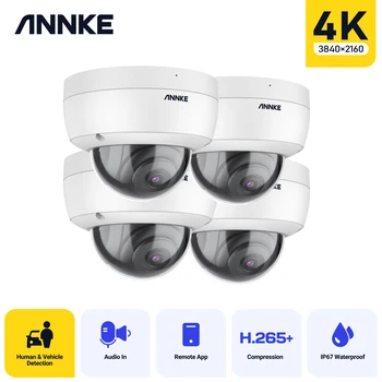 ANNKE 4K Väljas PoE IP Security Kaamera,4×8MP Ultra HD Dome CCTV Kaamera Toetab Heli Salvestus Turvalisuse Järelevalve Süsteem