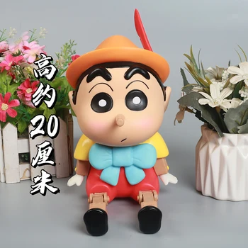 20cm Pinocchio Pastell Shinchan Laekuva Arvandmed Istuvas Asendis Shinnosuke Nohara Šassii Ornament Mudel Vallas Kuju Kingitus