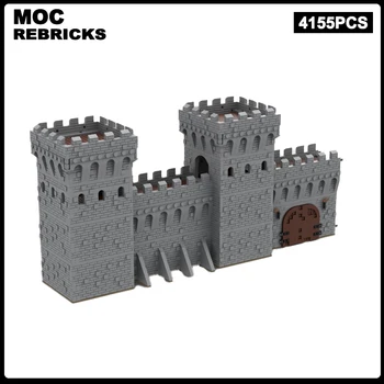 Sõjalise keskajal Castle City DefenseWall Värava Torni KES ehitusplokid Assamblee Mudel Tellised Ekraan Loominguline Laste Mänguasjad