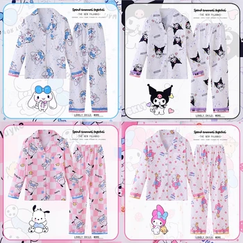Uus Laste Pidžaama Kawaii Sanrios Kuromi Cinnamoroll Pidžaamad Armas Anime Pikad Varrukad Lapsed Sleepwear Sügisel Poisid Tüdruk Homewear