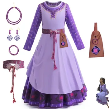 Uus Disney Soovi Filmid Lapsed Cosplay Kostüüm Asha Printsess Kleidid, Kleit Partei Kleit, Kott, Ehted Tarvikud Samu Riideid