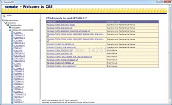 Komatsu CSS Ehitus Ekskavaatorid Suured-Teenuse Juhendid