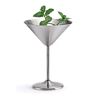 2tk 8 Oz Roostevabast Terasest Martini Klaasid Metallist Kokteili Klaasid Peegel Poleeritud Viimistlusega