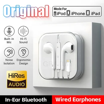 Originaal Kõrvaklapid Apple iPhone 14 Juhtmega Bluetooth Kõrvaklapid 13 12 11 Pro Max XR 7 8 6 6s Pluss 3,5 mm In-Ear Stereo Earbuds