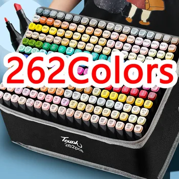12-262PCS Colores Sm Pen Set Maali Pintsliga Joonistamine Manga Markeri Kooli Kunstitarbed Esitaja korea Kirjatarvete