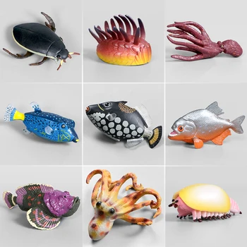 Käsitsi Maalitud Simulatsiooni Mudel Ookeani Meri Elu Krabi Kalmaar Squilla PVC Tahke Plastikust Figuriin,Akvaariumi Kaunistamiseks Miniatuursed Mänguasjad