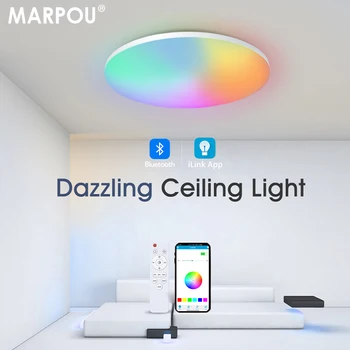 MARPOU RGB Smart Ülemmäära Valgus, Läige LED 220V APP Bluetooth Kaugjuhtimispult Dimmer Ümbritseva Lamp36W 54W Töötab Vikerkaar