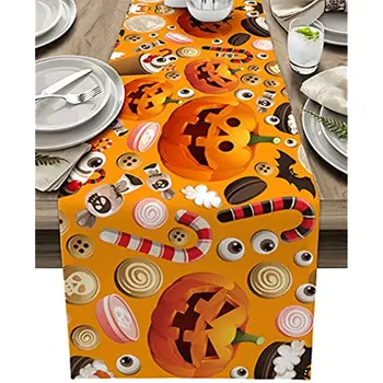 Halloween Pumpkin Candy Pvt-Voodipesu kaitaliinat köögilaua Decor Pestav Tabel Kelguga söögilaud Pool Kaunistused