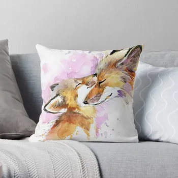 Ilus Fox Ema ja Kutsikas Akvarell disain. Viska Padi Padjapüür Polüester Kodu Decora Padjapüürid Visata Padjapüür