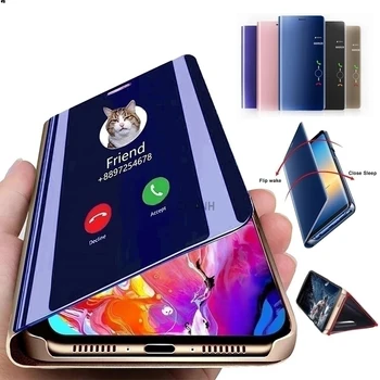 Smart Mirror Flip Phone Case For Samsung Galaxy S20 FE S21Plus S10 Lite Lisa 20 Ultra A32 A12 A42 A52 A72 2020 5G A02S Kate